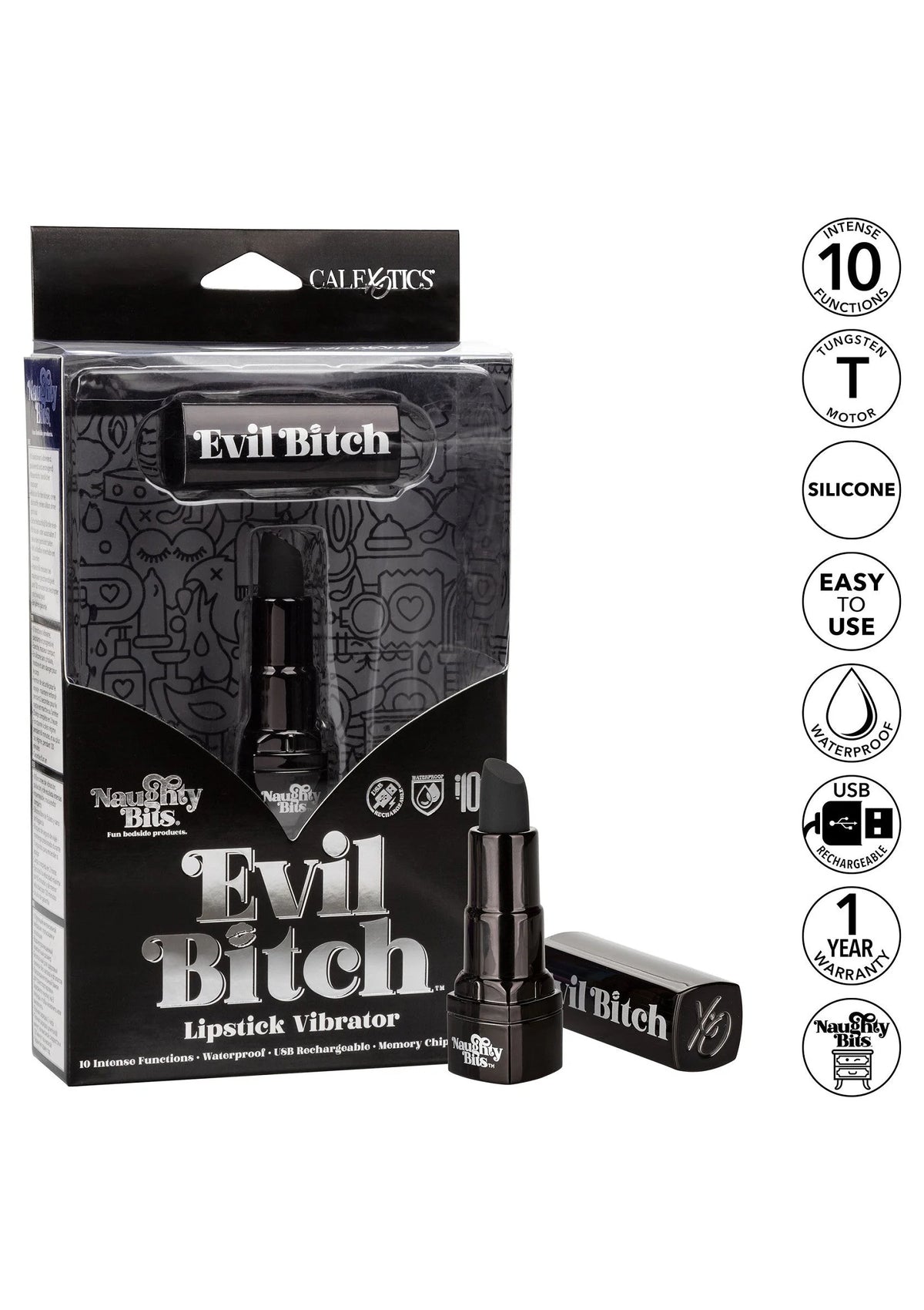 Beste vandaag nog: Naughty Bits Evil Bitch Lipstick Vibrator by CalExotics - bij Happytoys