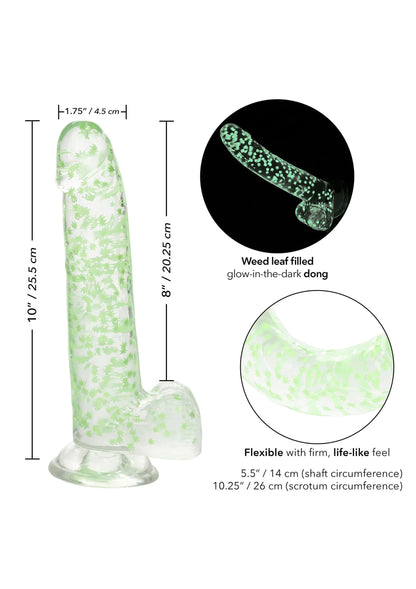 Beste vandaag nog: Naughty Bits I Leaf Dick Glow - In - The - Dark Weed Leaf Dildo by CalExotics - bij Happytoys