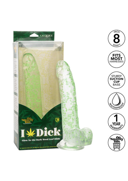Beste vandaag nog: Naughty Bits I Leaf Dick Glow - In - The - Dark Weed Leaf Dildo by CalExotics - bij Happytoys