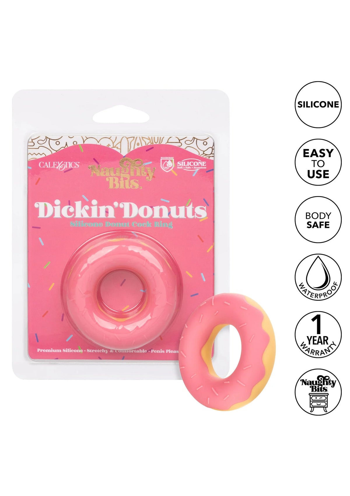Beste vandaag nog: Naughty Bits Dickin’ Donuts Silicone Donut Cock RIng by CalExotics - bij Happytoys