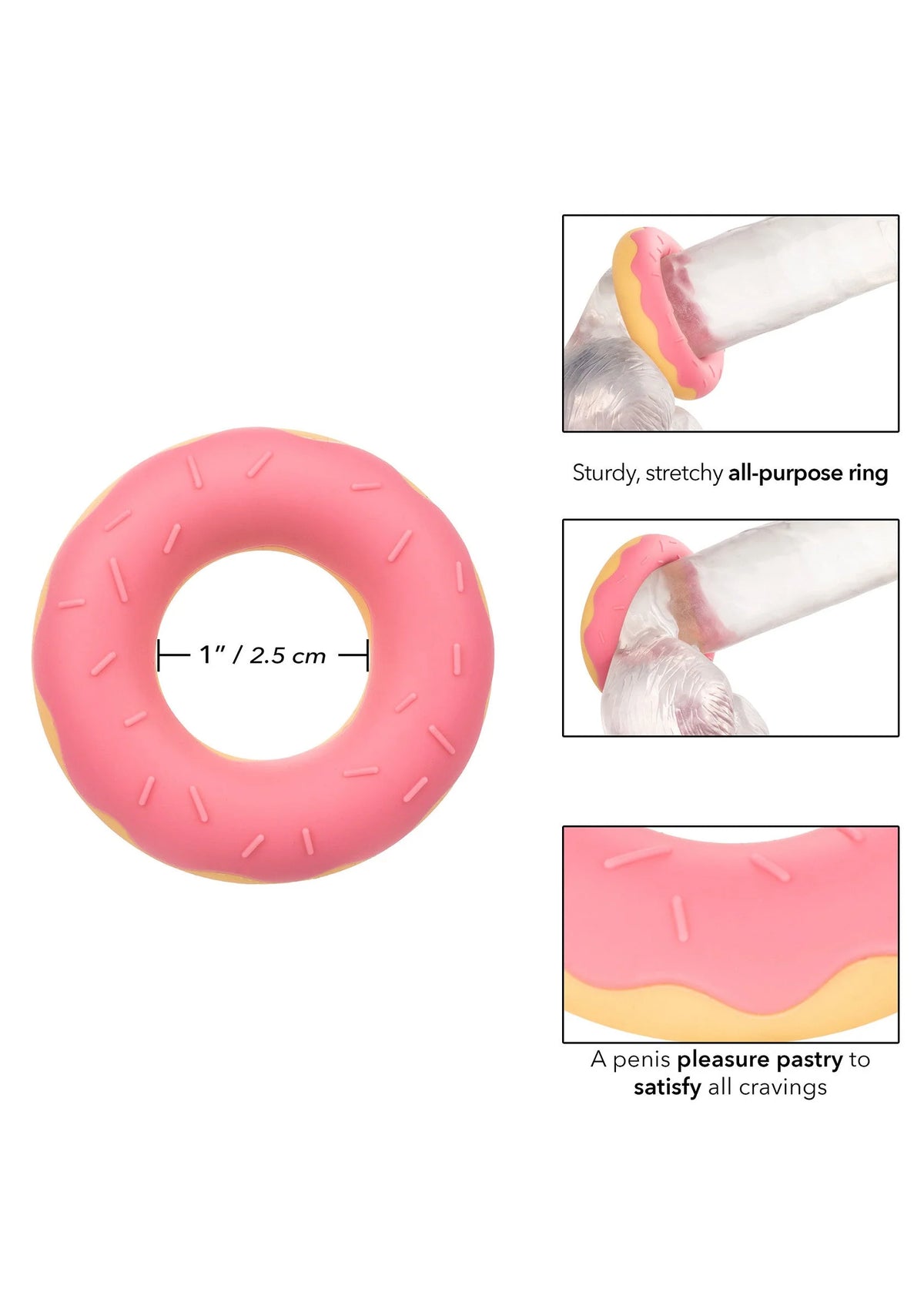 Beste vandaag nog: Naughty Bits Dickin’ Donuts Silicone Donut Cock RIng by CalExotics - bij Happytoys