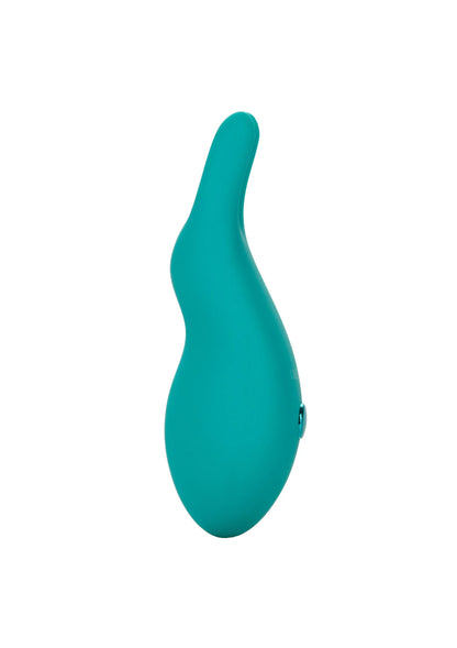 Teal konijnvormige vibrator van CalExotics, druppelvormige behuizing
