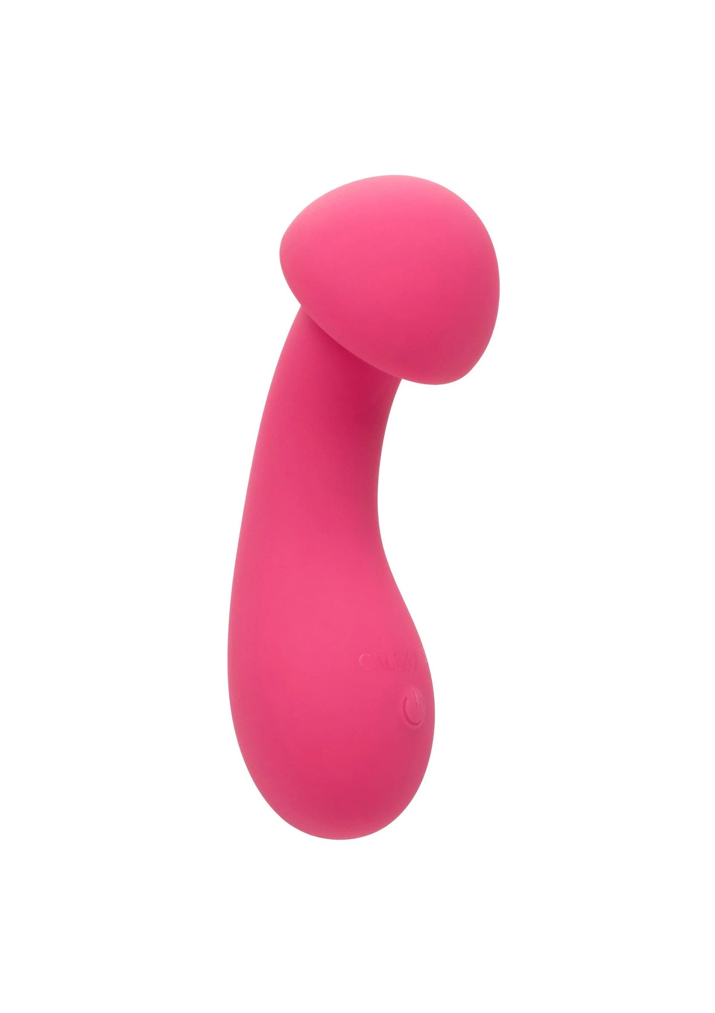 Roze siliconen exciter-vibrator, zijaanzicht met ronde kop