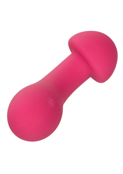 Roze siliconen vibrator met afgeronde vorm en grotere kop