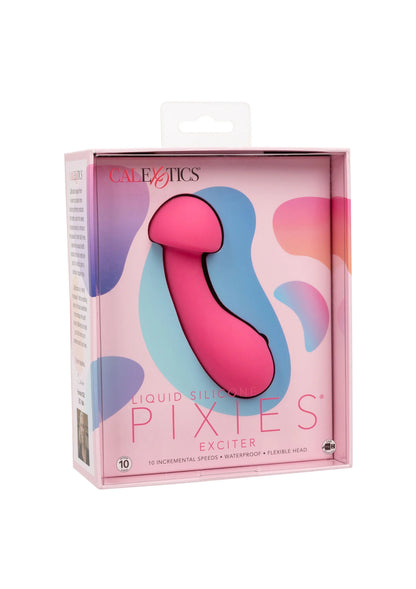 CalExotics verpakking van vloeibare siliconen Pixies exciter met roze vibrator