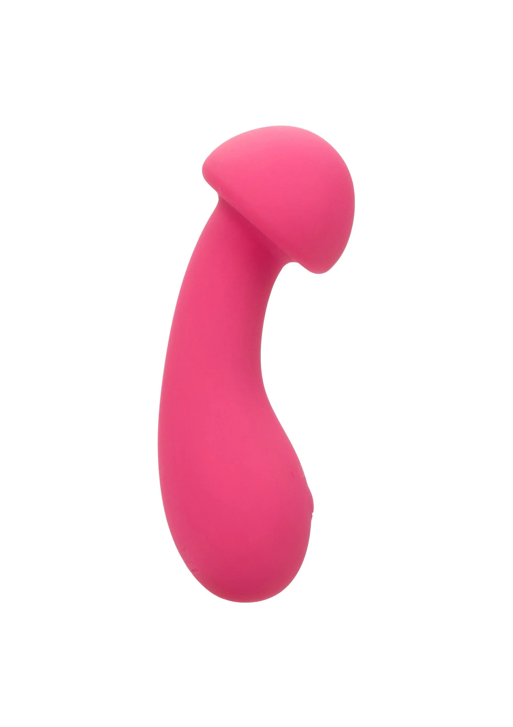 Roze siliconen exciter-vibrator, gebogen vorm met afgeronde kop