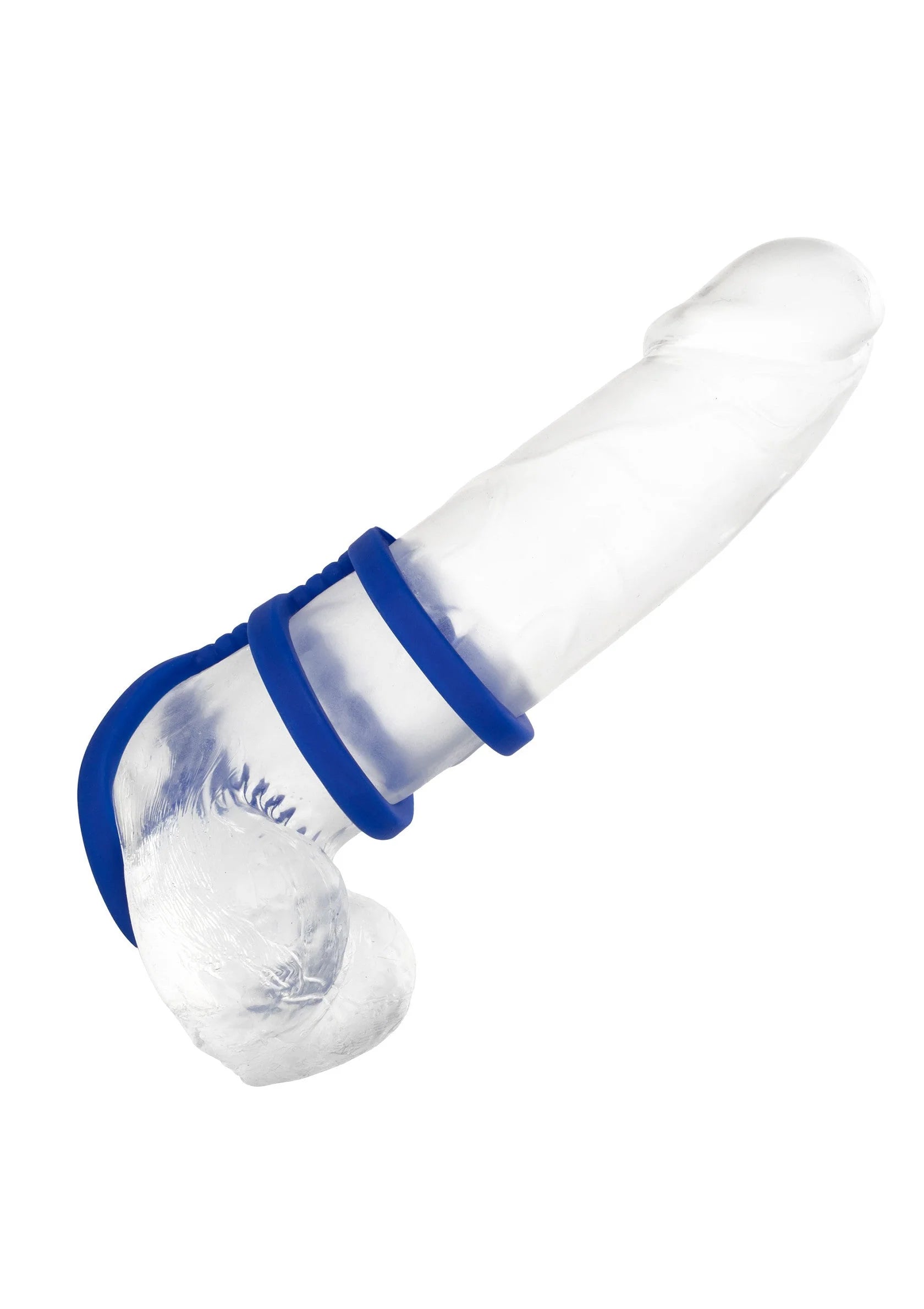 Witte en blauwe zachte basis met blauwe siliconen ring en opening