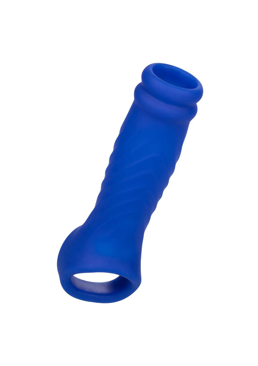 Blauwe siliconen extensie met open ring en holle punt