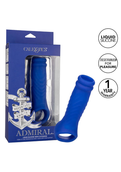 CalExotics Admiral siliconen extensie, blauw, in blisterverpakking