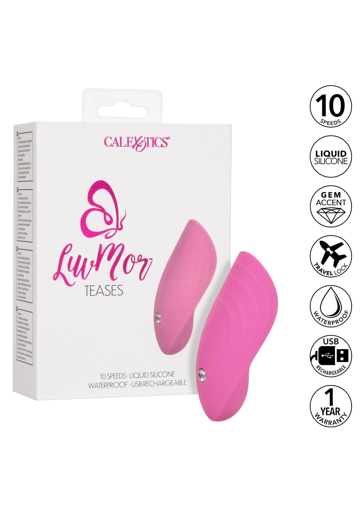 LuvMor teases vingervibrator van CalExotics, roze siliconen met glanzende punt