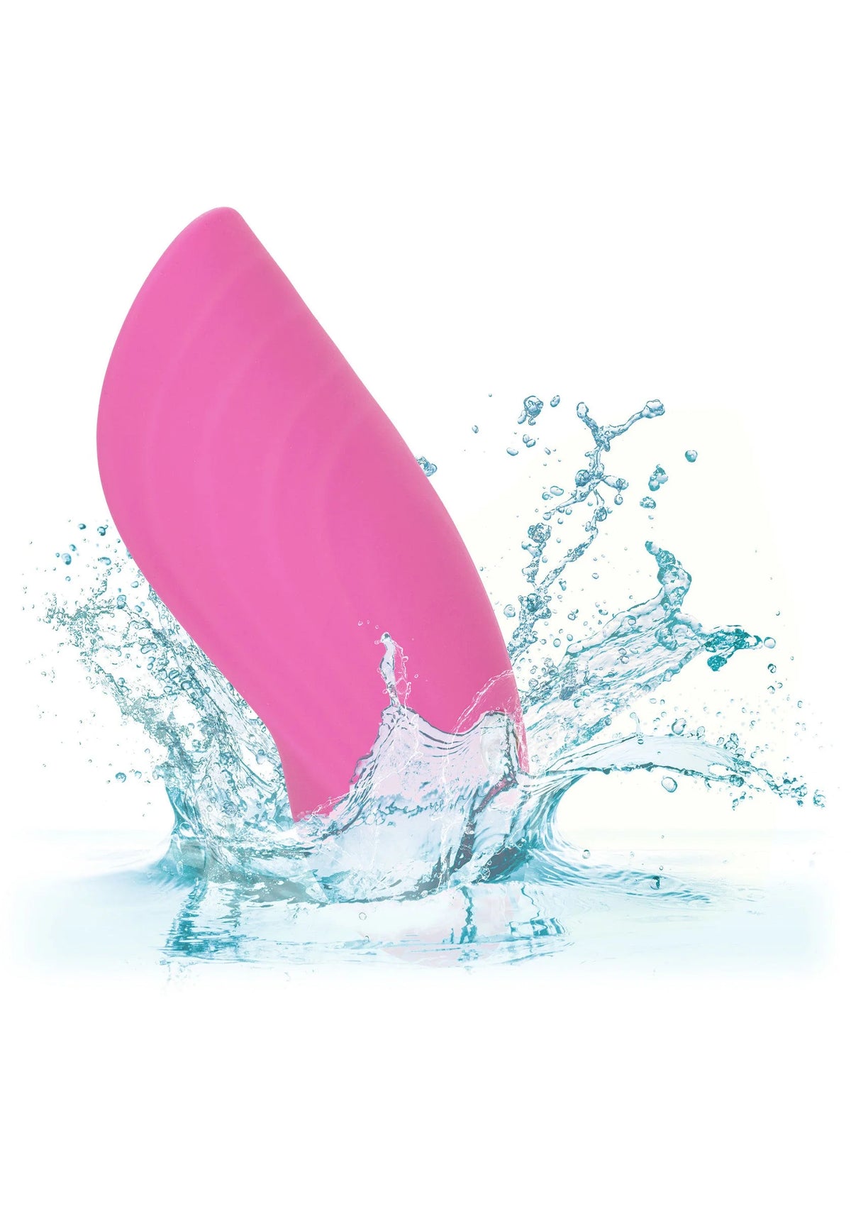 Roze vingervibrator met waterdruppels, siliconen vorm met ribbelmotief