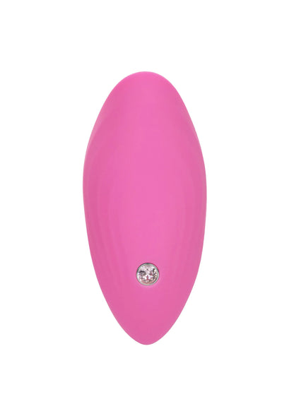 Roze vingervibrator met ronde metalen inzet op de punt