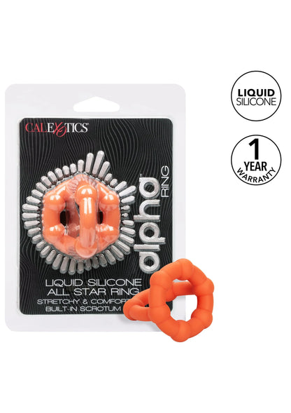 CalExotics siliconen ring in blisterverpakking met oranje binnenring en 1 jaar garantie