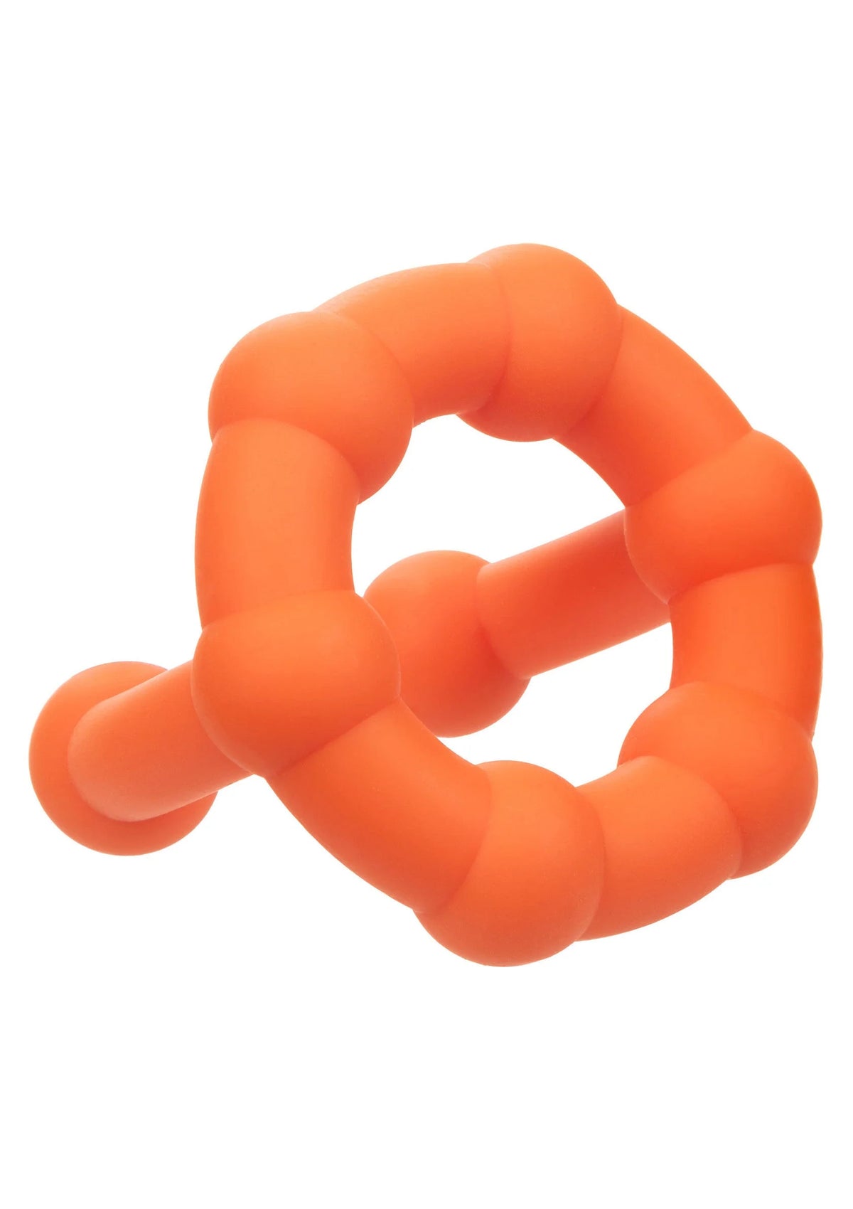 Oranje siliconen all-star ring, zijdelingse bocht met ronde knopen