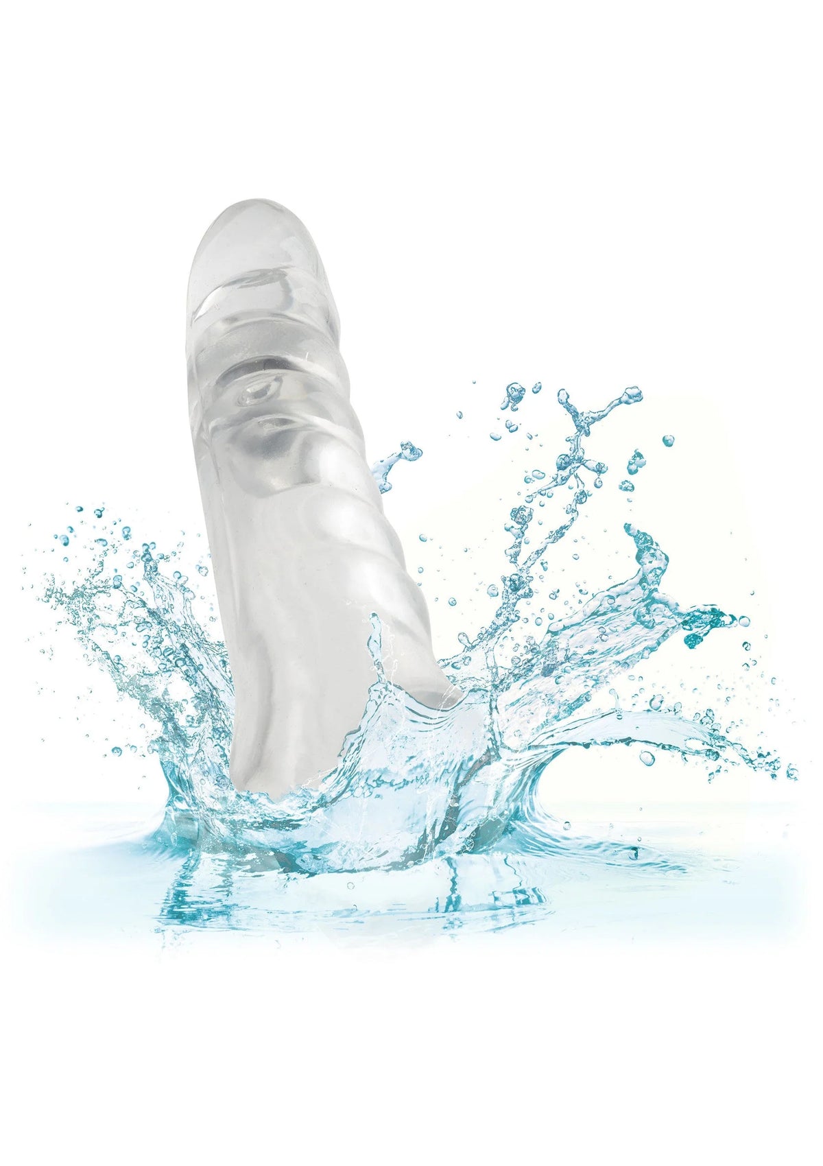 Transparante verlengingsdildo met waterspatten