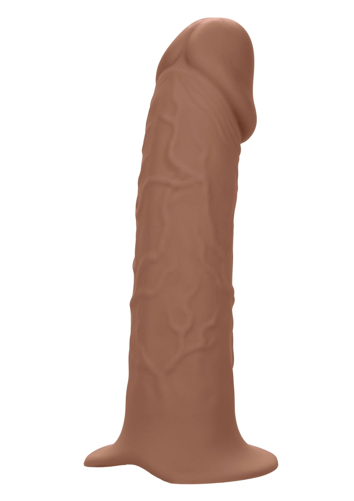 Bruine realistische dildo-extensie voor W-harnas