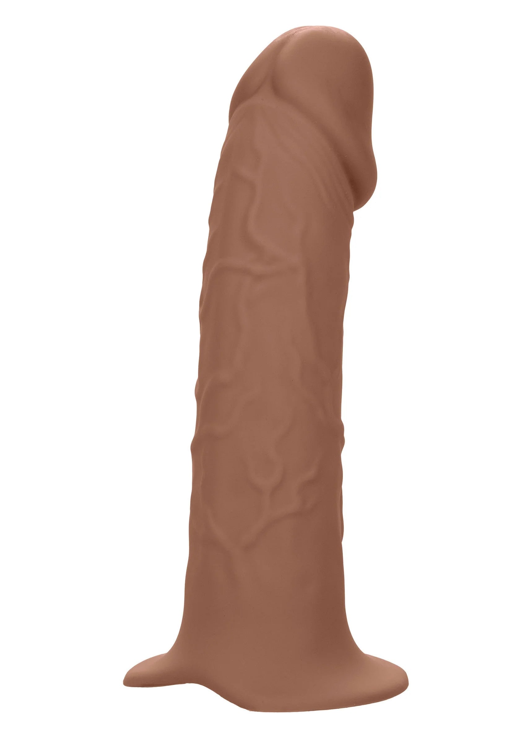Bruine realistische dildo-extensie voor W-harnas