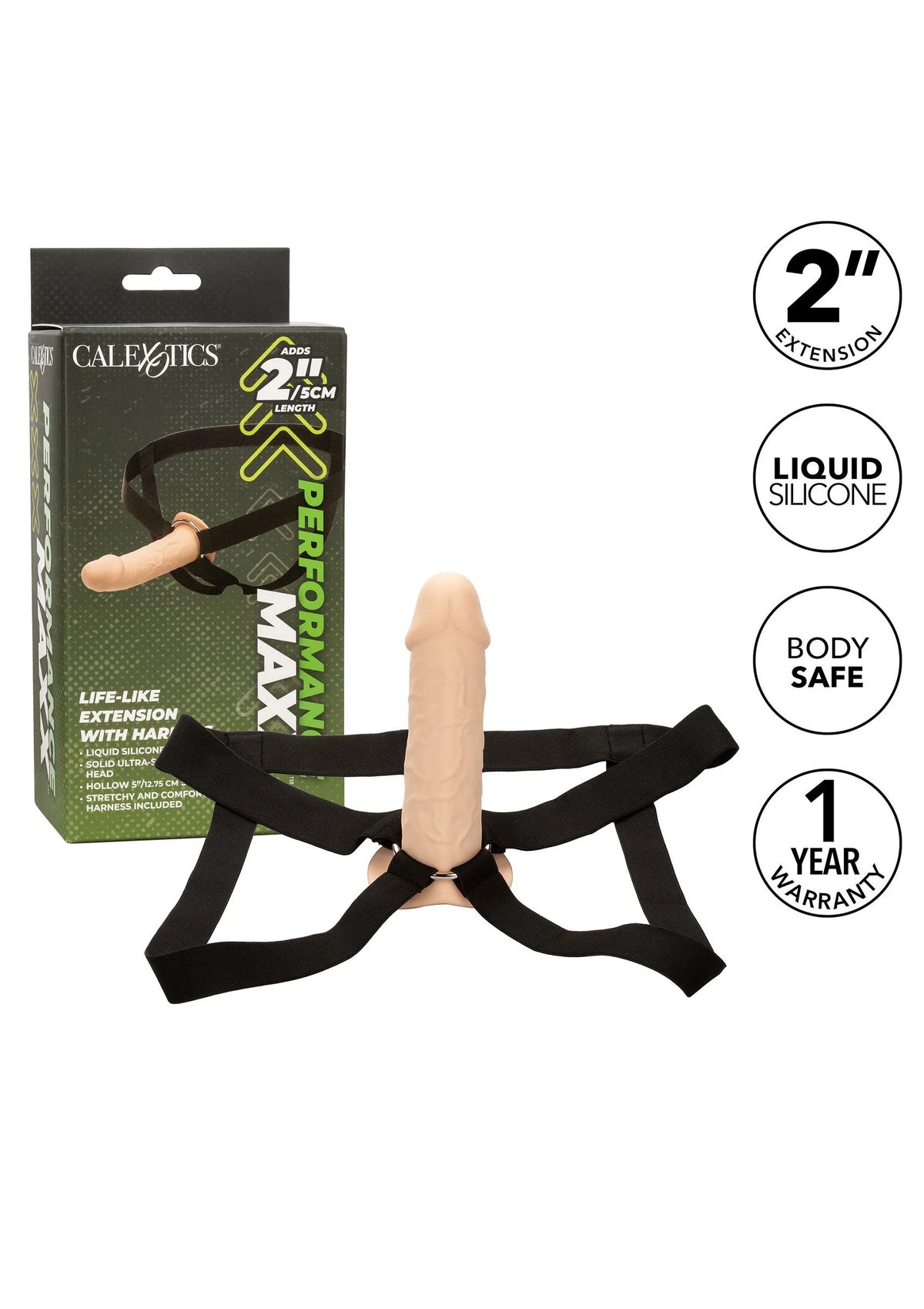 CalExotics doos met 2 inch verlenging en Life-Like extension met W-harnas