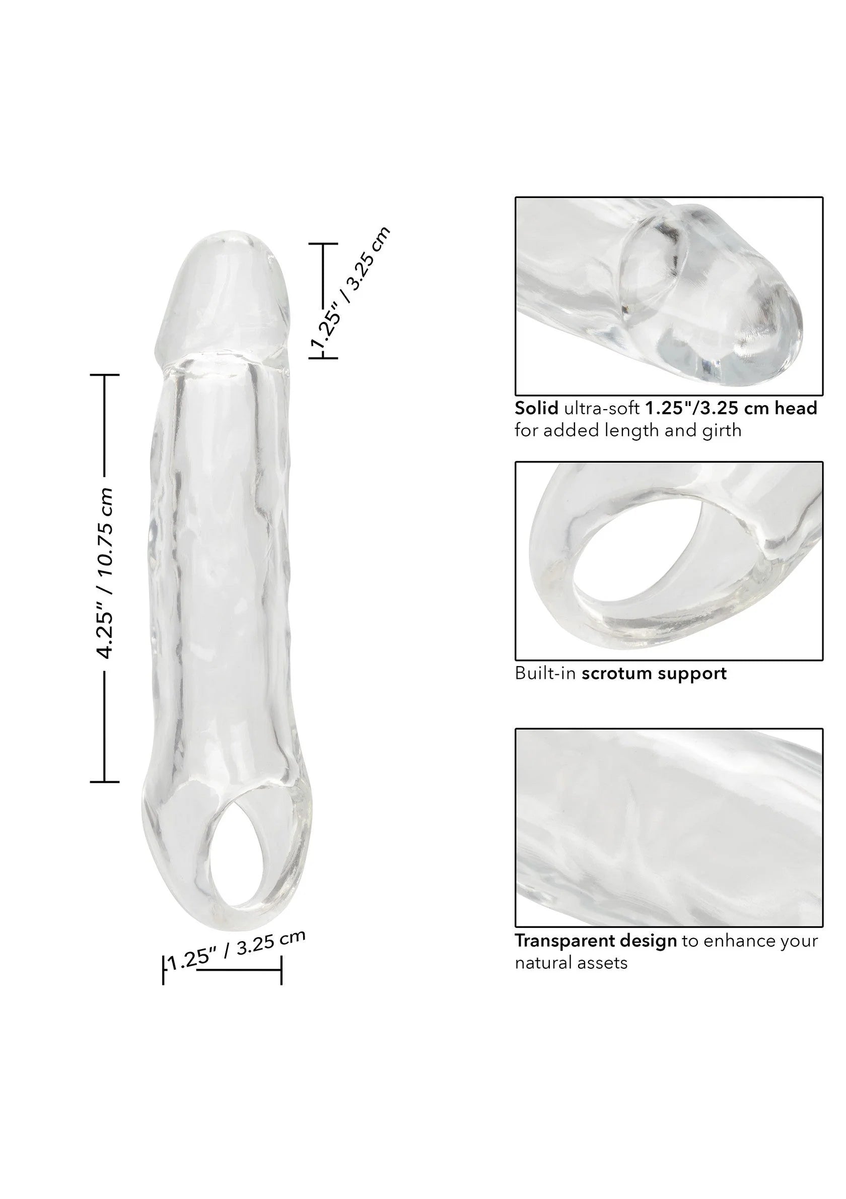 Doorzichtig verlengstuk met schroefstructuur-steun, lengte 5,5 inch.