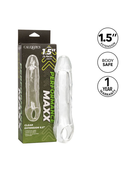 CalExotics Performance Maxx Clear extensie in verpakking, 1,5 inch extensie.