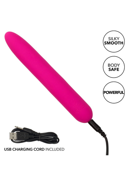 Roze vibrerende siliconen staaf met USB-oplaadsnoer, ronde soepele vorm
