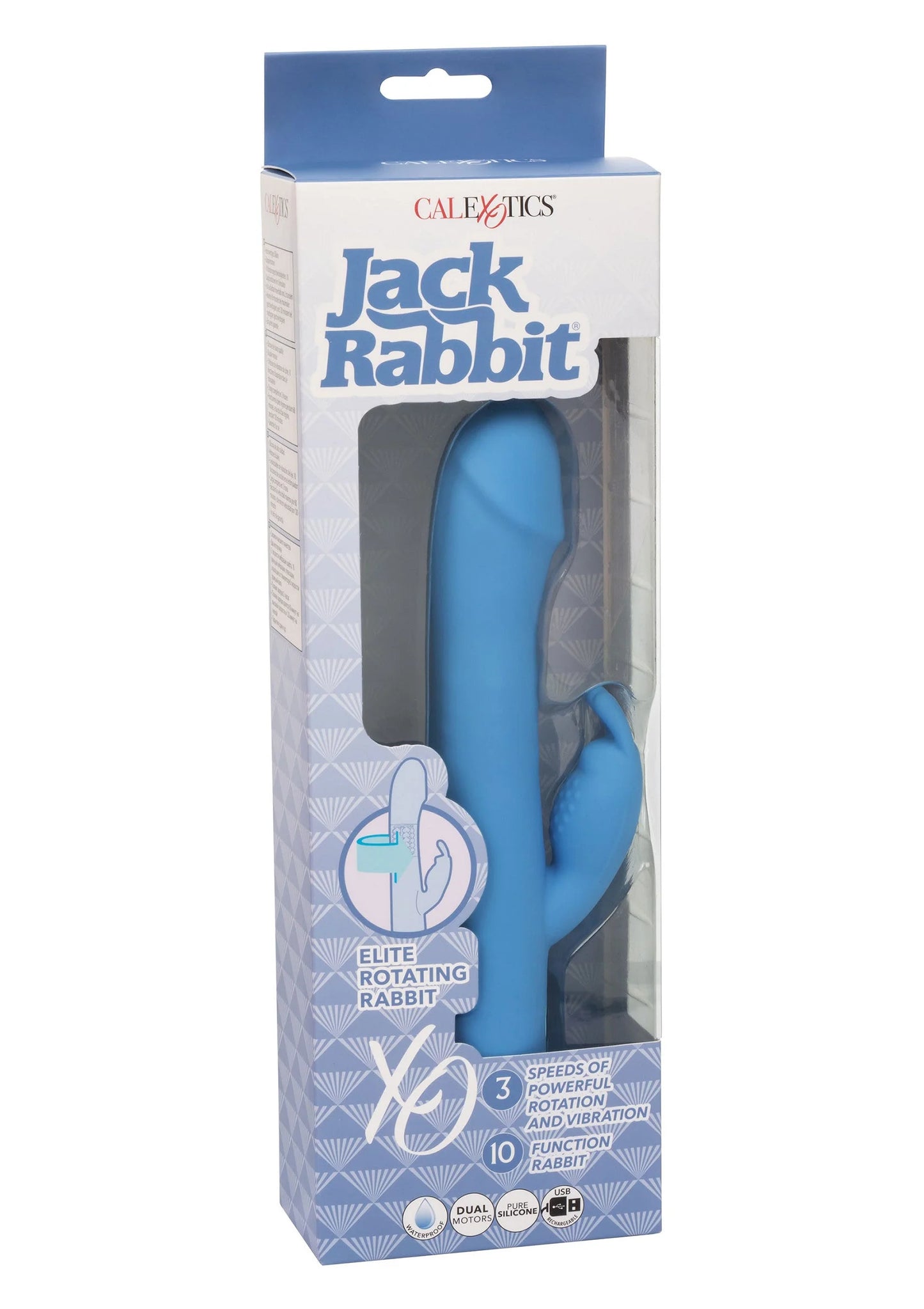 CalExotics Jack Rabbit verpakking met blauwe vibrator