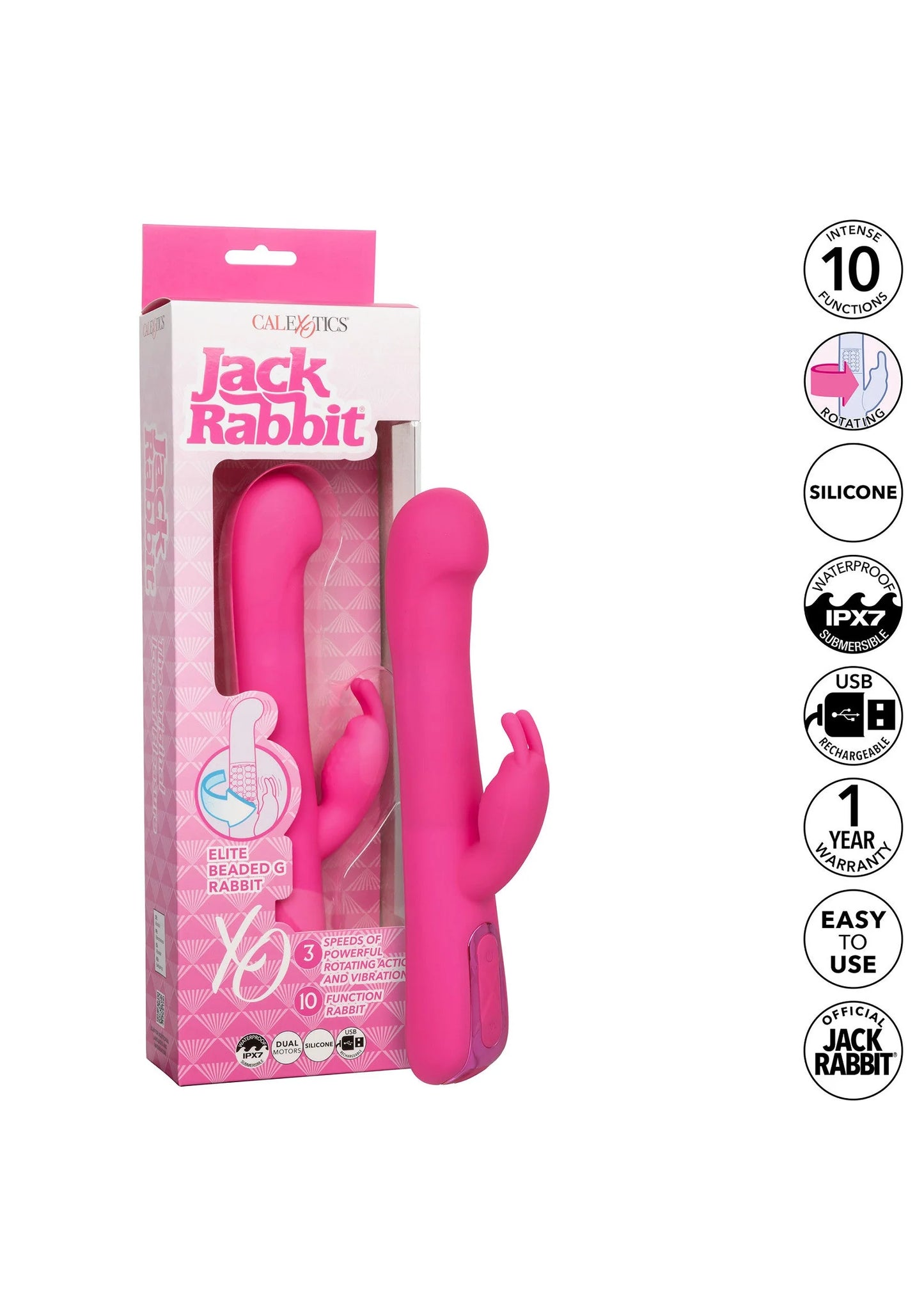 Beste vandaag nog: Jack Rabbit Elite Beaded G Rabbit by CalExotics - bij Happytoys