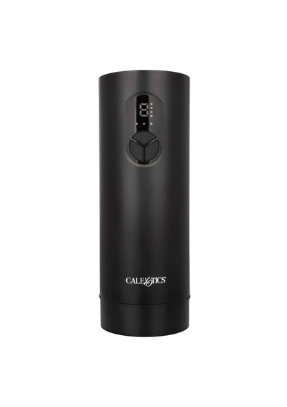 Zwarte CalExotics masturbator, frontpaneel met knoppen en display