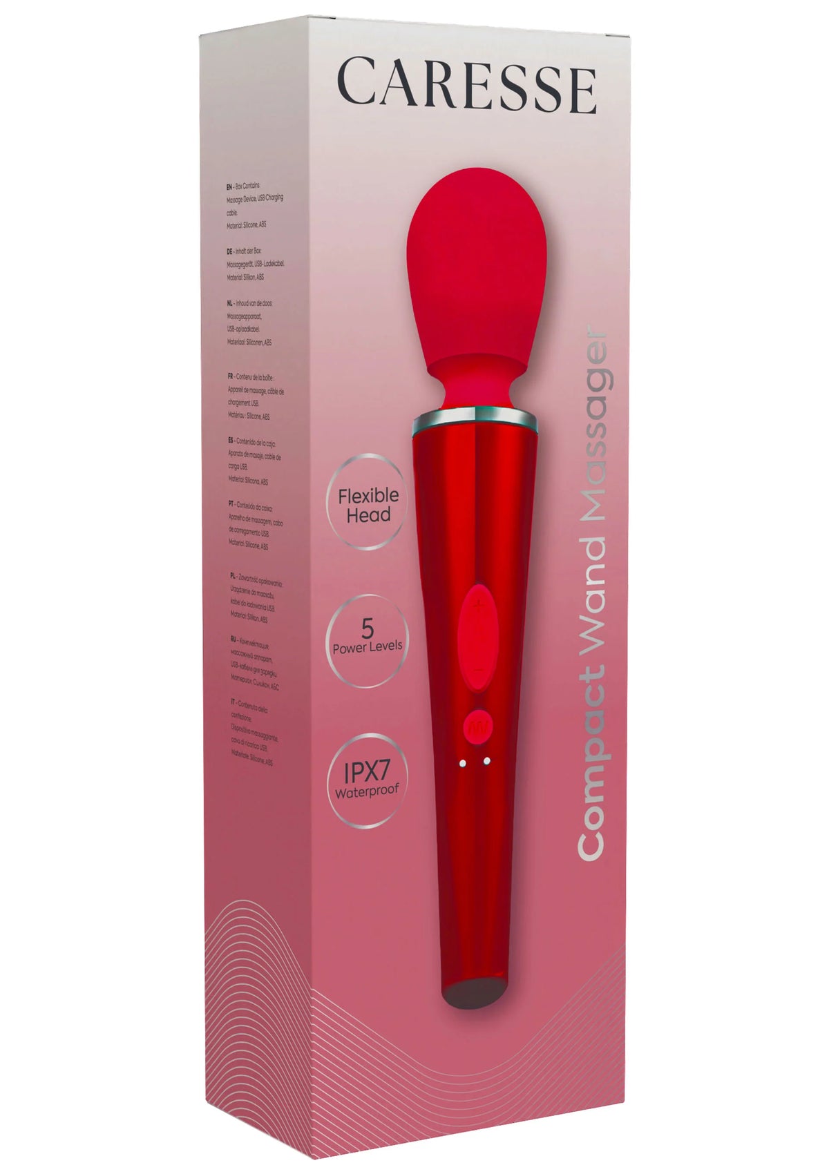 Beste vandaag nog: Compact Wand Massager Red by Caresse - bij Happytoys Sexshop: Toys for Feeling Happy & Easy 😊
