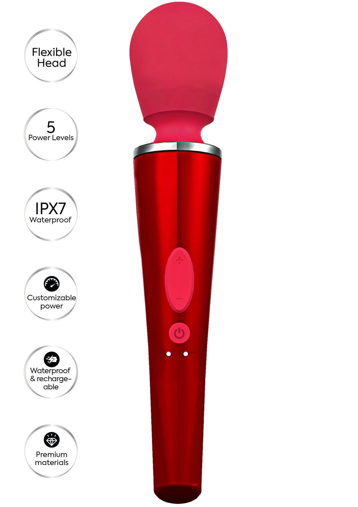 Beste vandaag nog: Compact Wand Massager Red by Caresse - bij Happytoys Sexshop: Toys for Feeling Happy & Easy 😊