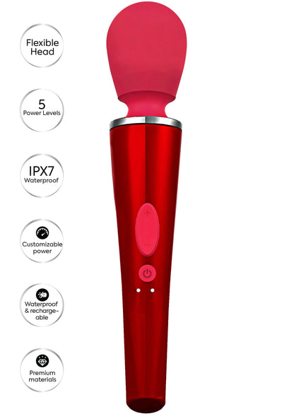 Beste vandaag nog: Compact Wand Massager Red by Caresse - bij Happytoys Sexshop: Toys for Feeling Happy & Easy 😊