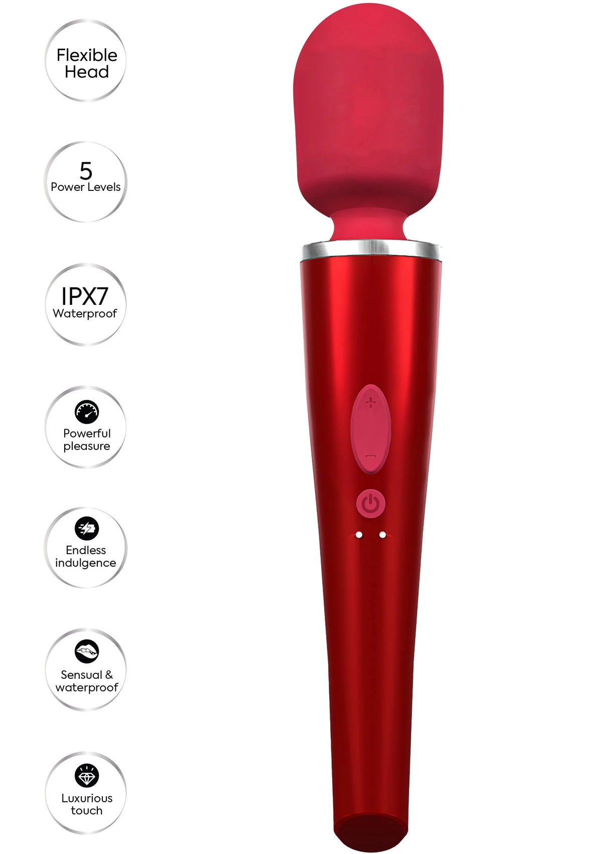 Beste vandaag nog: Pro Wand Massager Red by Caresse - bij Happytoys Sexshop: Toys for Feeling Happy & Easy 😊