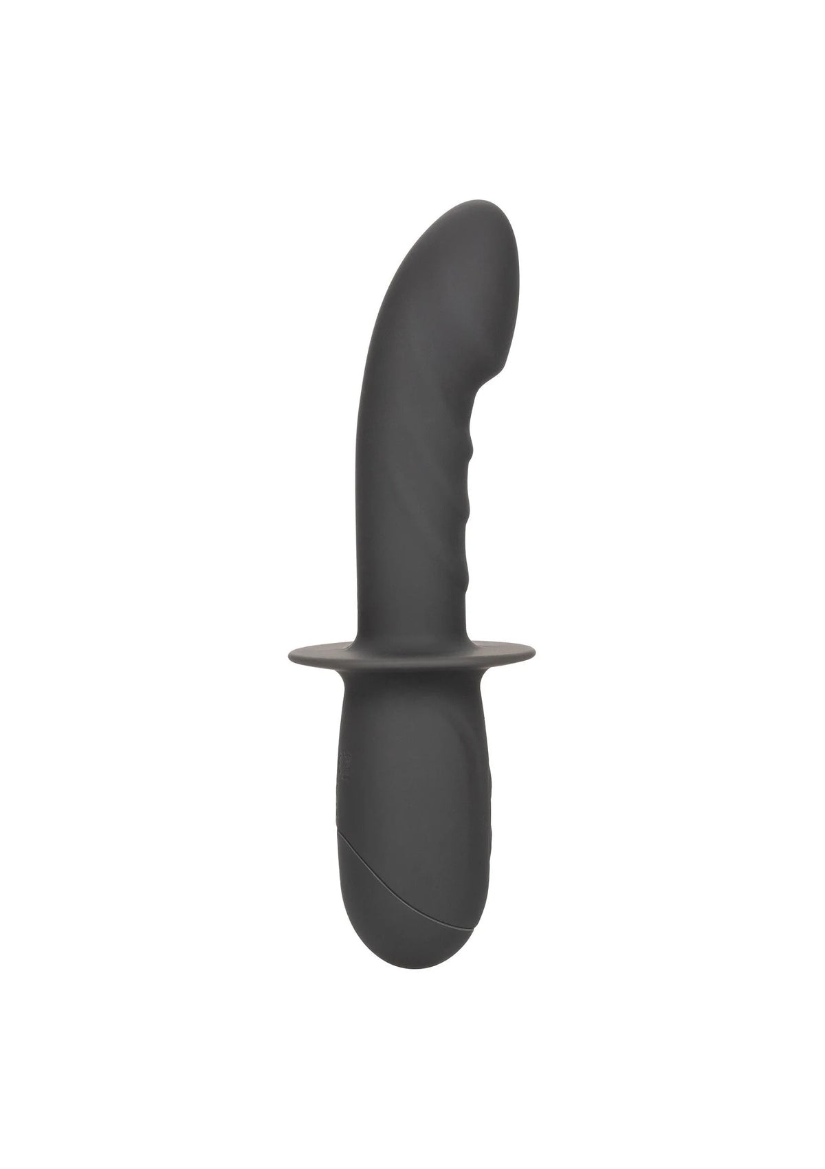 Gyrerende dildo van CalExotics, zwart, met platte voet en afgeronde kop