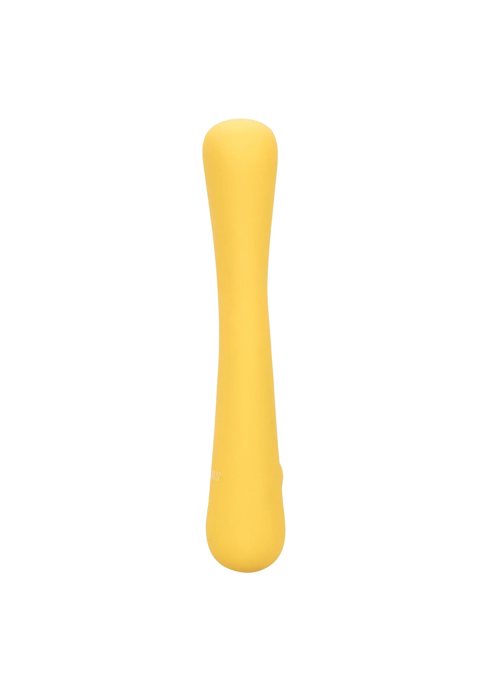 Gele mini flexibele vibratiestick van CalExotics, smal en afgerond