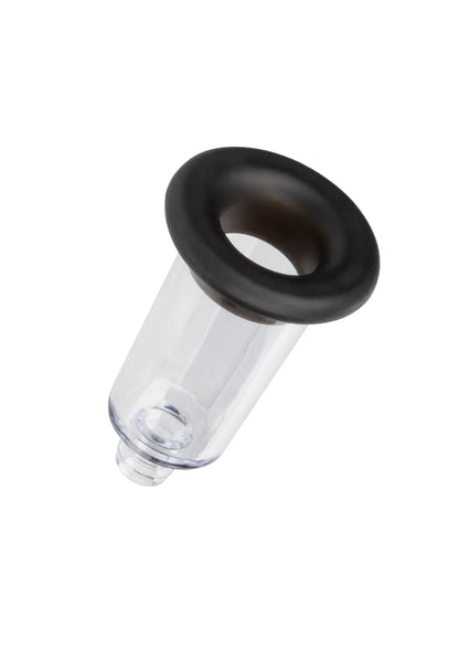 Zwarte ring met doorzichtige pompcilinder en doorvoeropening