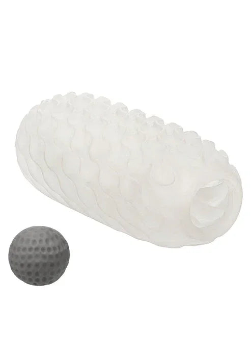 Witte squishy stroker met reliëf, ovaal ontwerp