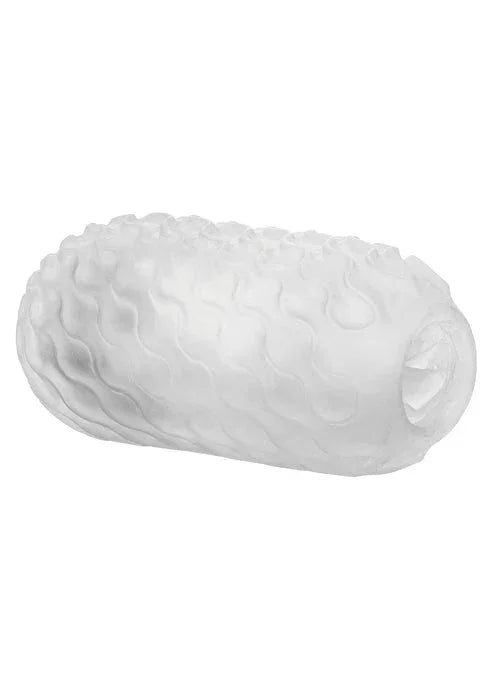 Witte stroker met knobbelig reliëf en afgeronde opening