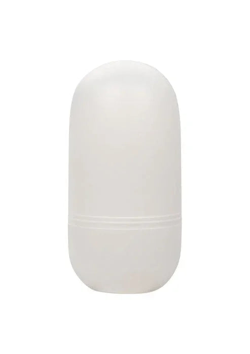 Squishy ball-stroker, witte capsulevormige huls zonder bal zichtbaar