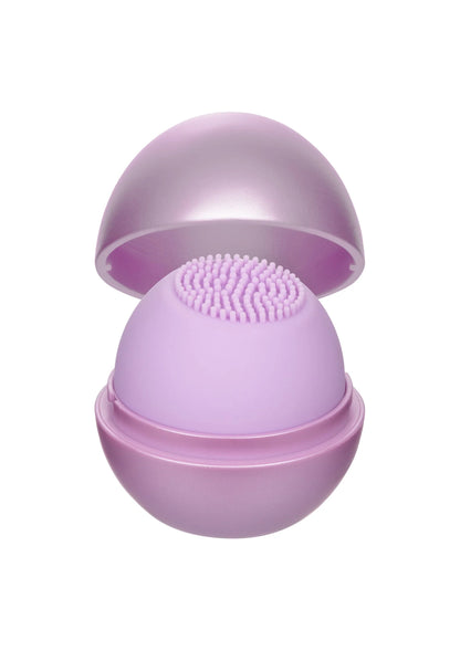 Opal Tickler-massager van CalExotics, open paarse behuizing met nopjespad