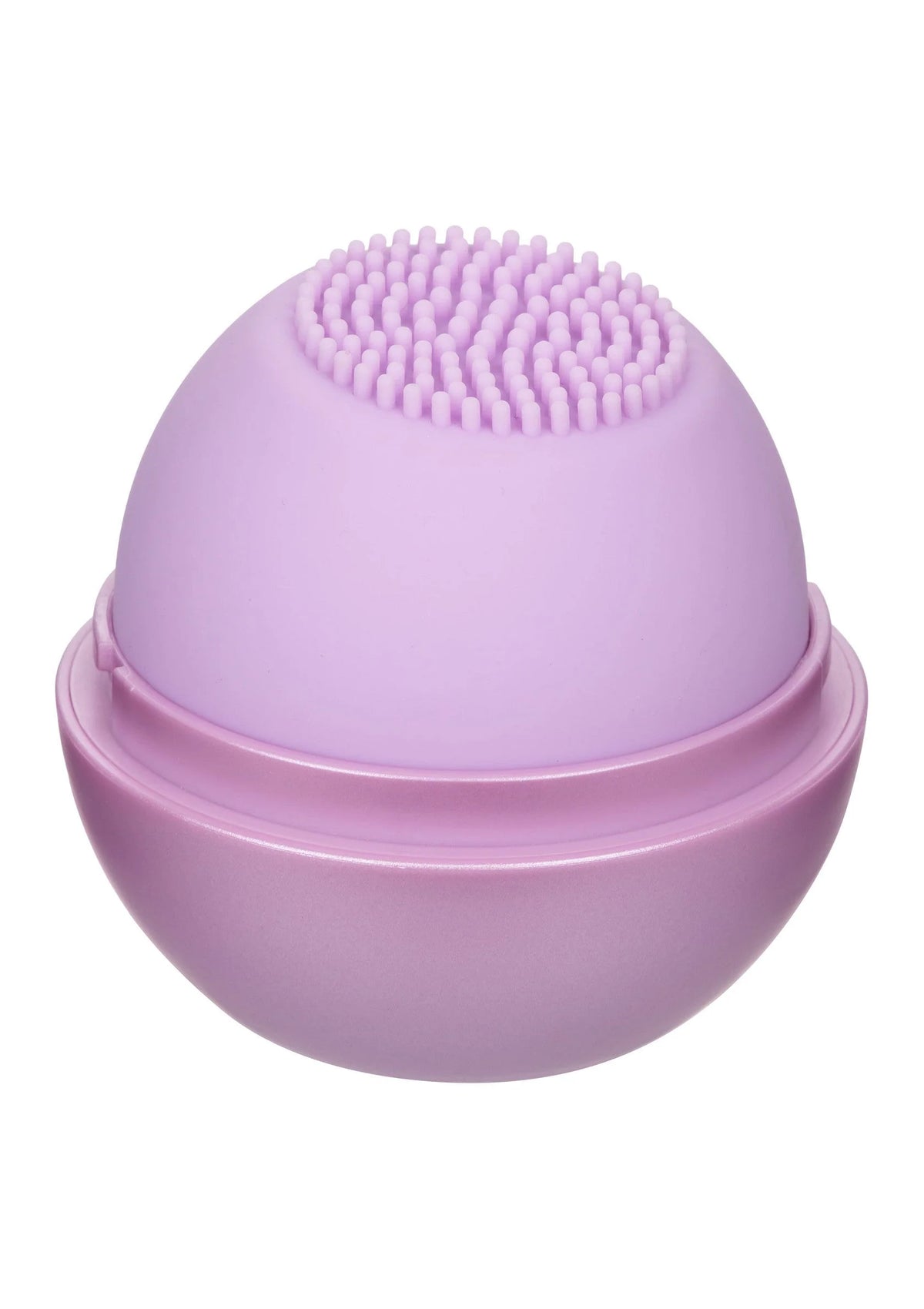 Lila massager met siliconen noppen op de bovenkant