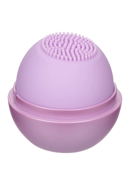 Lila massager met siliconen noppen op de bovenkant