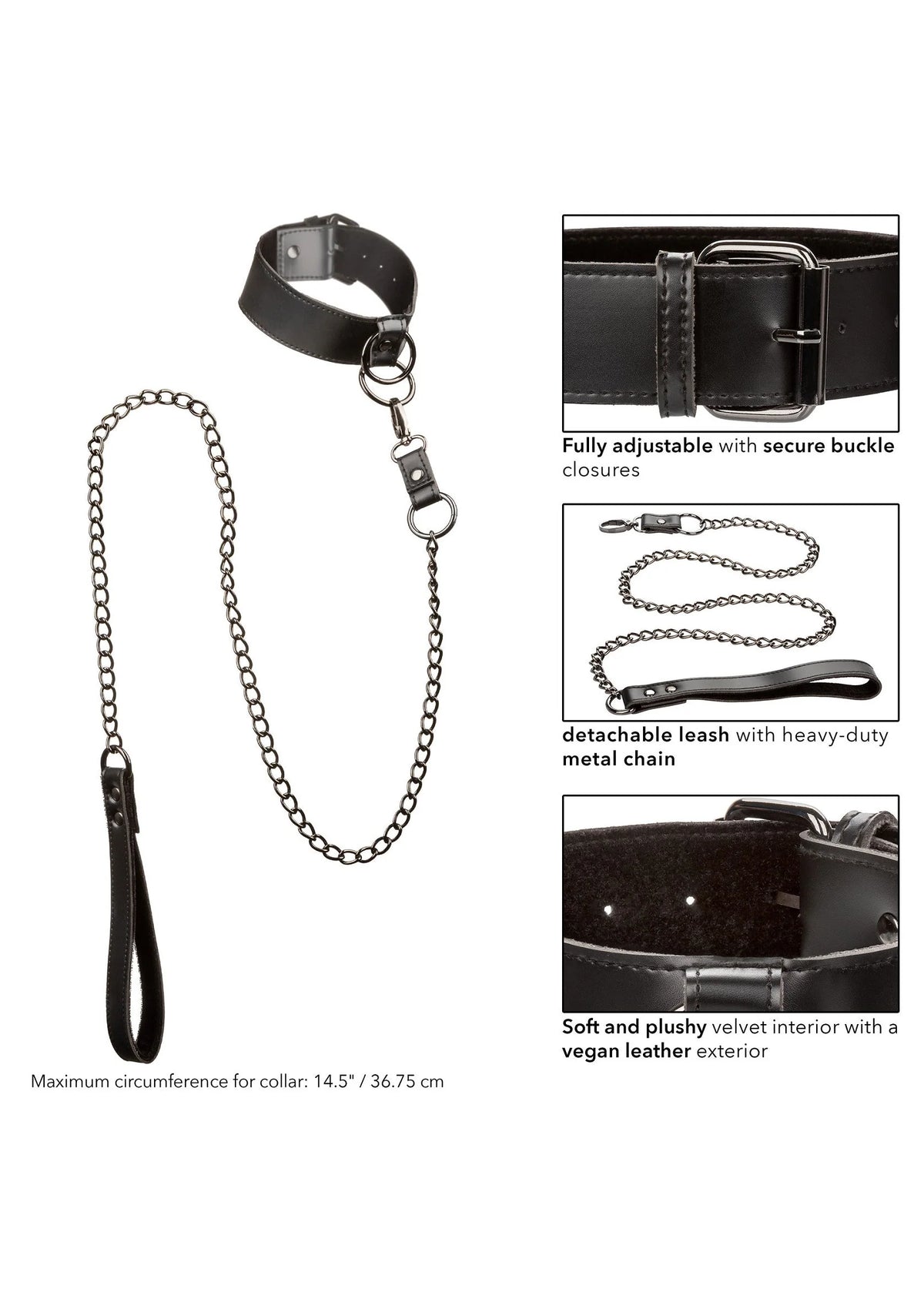 Beste vandaag nog: Euphoria Collection Collar with Chain Leash by CalExotics - bij Happytoys