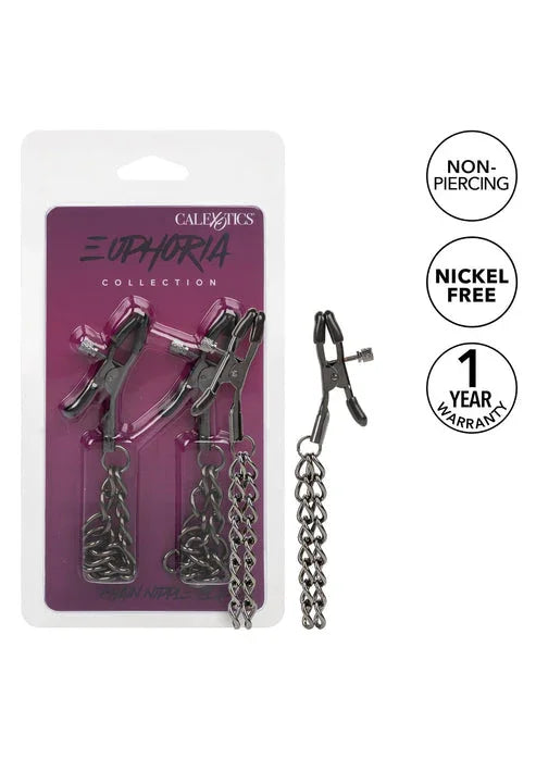 Chain Nipple Clamps by CalExotics - Happytoys Sexshop: online sex shop for Feeling Happy & Easy 😊 - Discreet geleverd