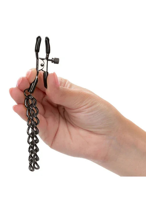 Chain Nipple Clamps by CalExotics - Happytoys Sexshop: online sex shop for Feeling Happy & Easy 😊 - Discreet geleverd