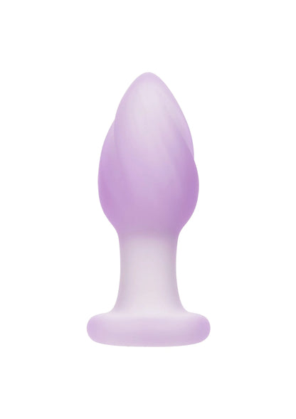 Lavendelkleurige anale plug met taps toelopende vorm en brede voet