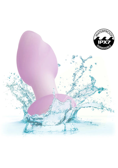 Lavendelkleurige anale plug met waterdruppels en IPX7-waterdichtheidsicoon
