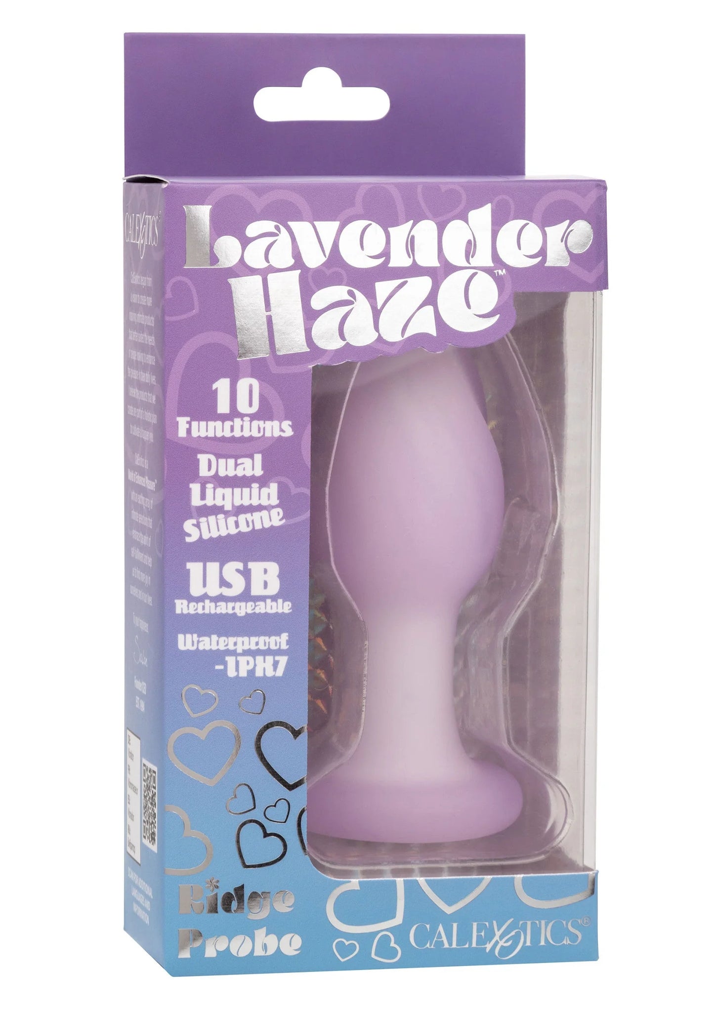 Verpakking van Lavender Haze anale plug van CalExotics in lavendelkleuren