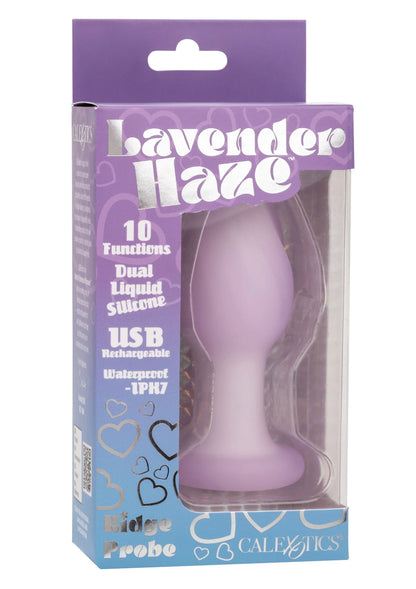 Verpakking van Lavender Haze anale plug van CalExotics in lavendelkleuren