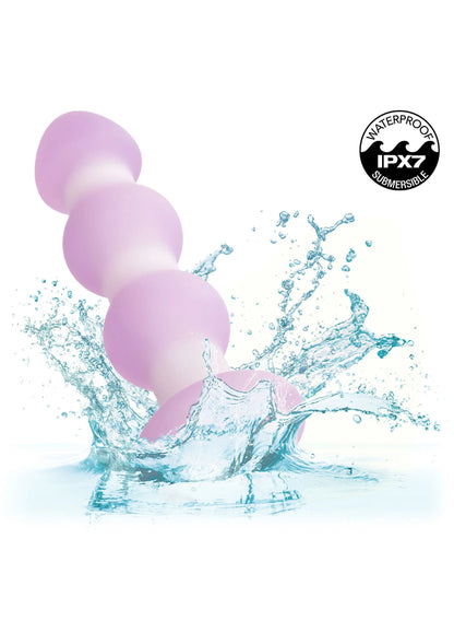 Lila siliconen beaded probe met waterspatten en waterdichtheidsmarkering IPX7