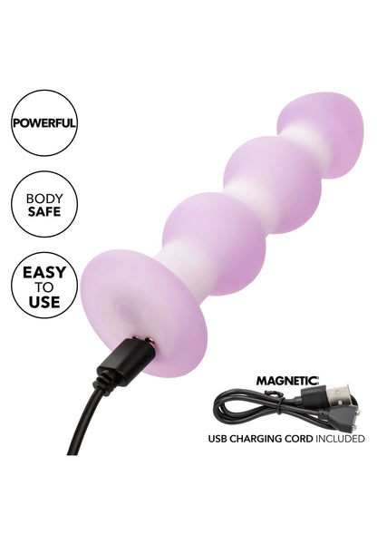 Lila siliconen beaded probe met USB-laadkabel en magnetische aansluiting